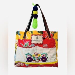 Erica Maree Four Seasons Hotel Mexico Floral Embroidered Tote Bag RARE Colorful